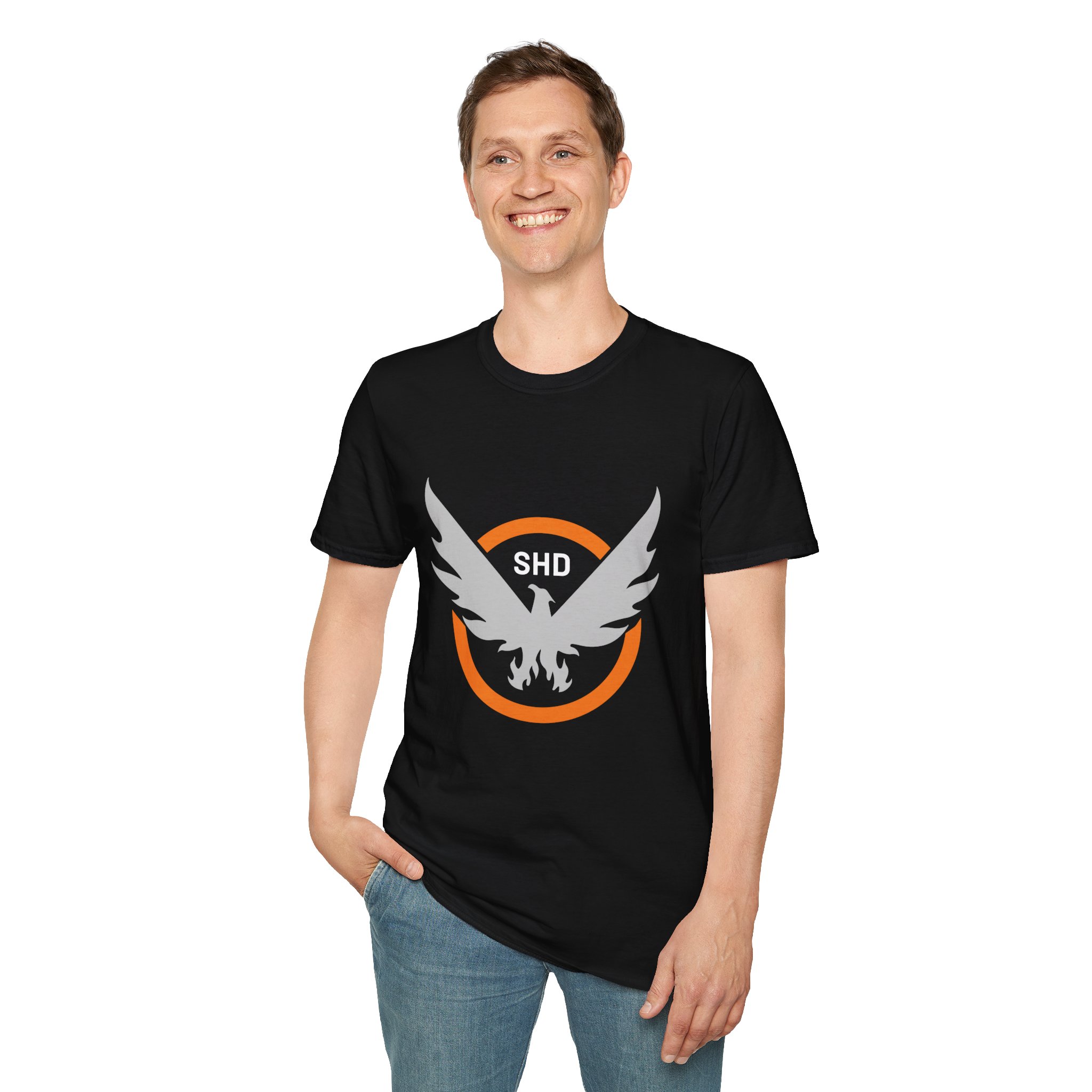 Division2 T-Shirt Dark – SHD Emblem Orange and Grey
