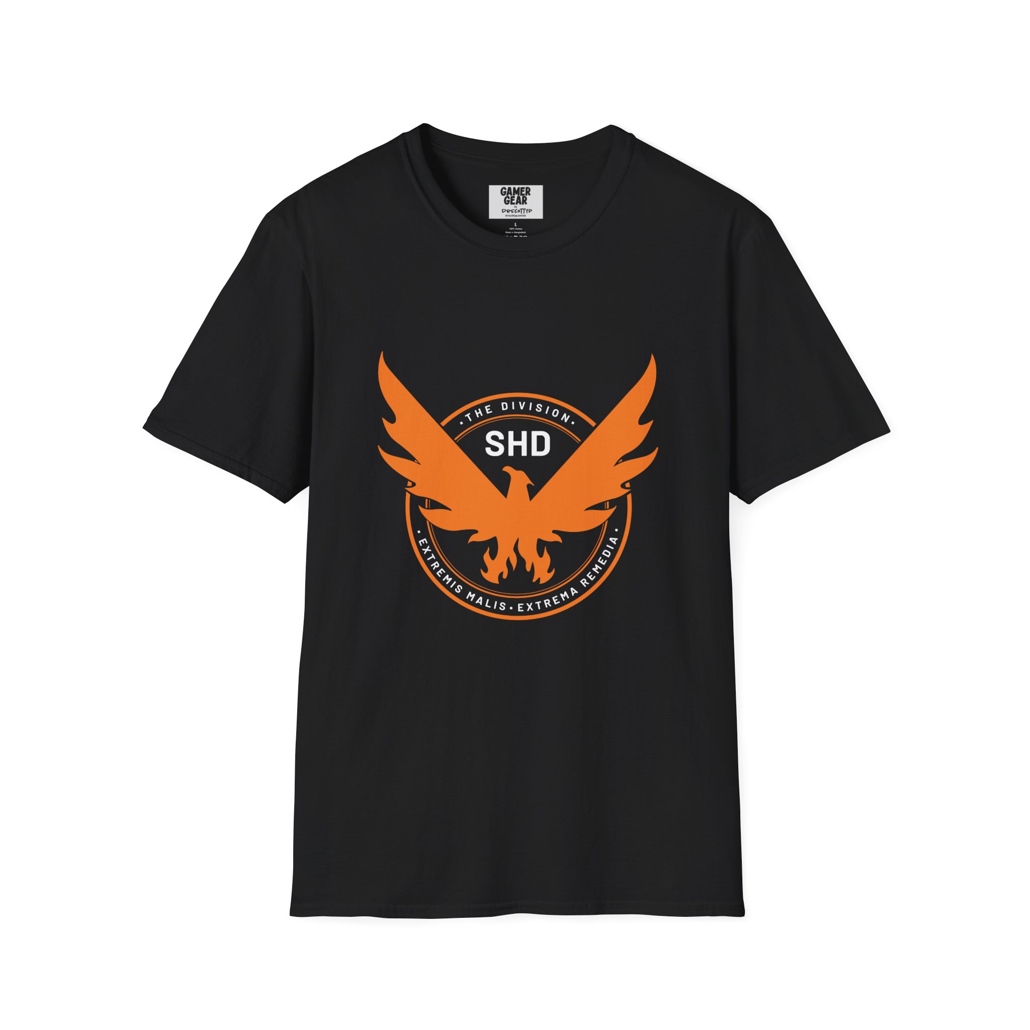 Division2 T-Shirt Dark – SHD Emblem Orange and White