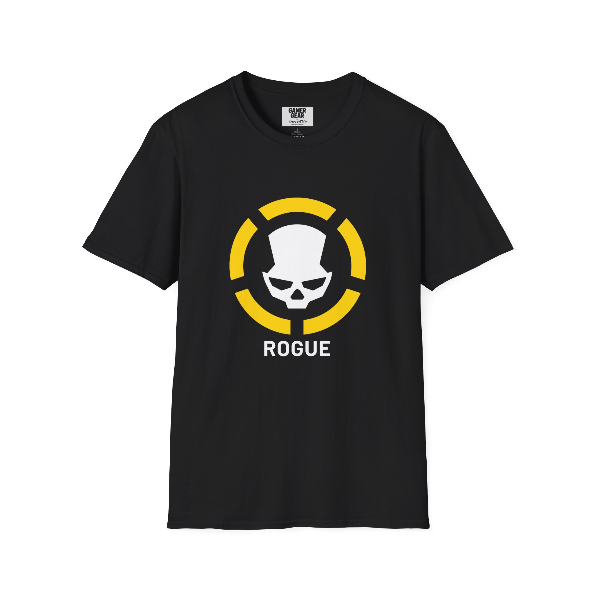 Division2 T-Shirt Dark – White Rogue Skull with Yellow Target