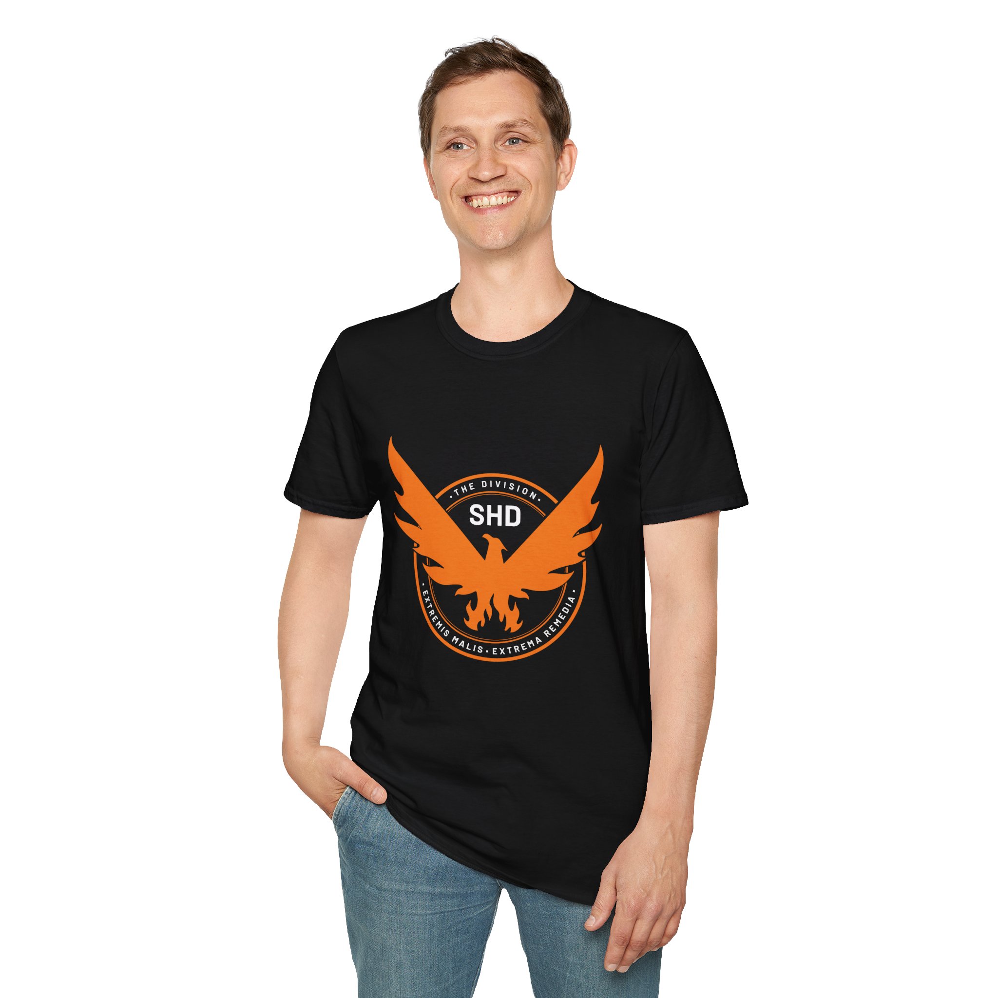 Division2 T-Shirt Dark – SHD Emblem Orange and White