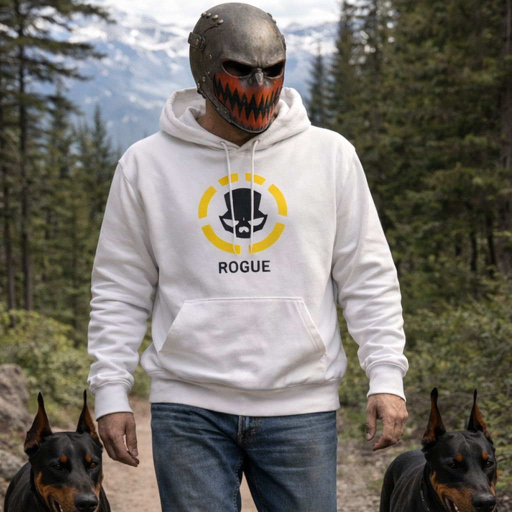 Division2 Hoodie Lite – Black Rogue Skull with Yellow Target