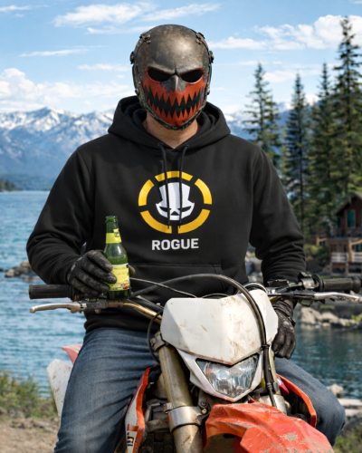 Division2 Hoodie Dark – White Rogue Skull with Yellow Target