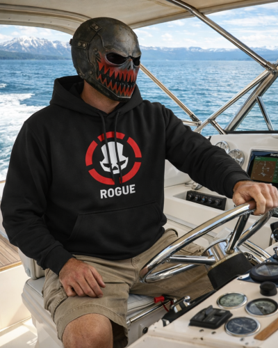 Division2 Hoodie Dark – White Rogue Skull with Red Target