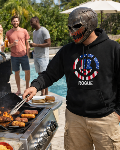 Division2 Hoodie Dark – US Flag Rogue Skull with US Flag Target