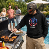 Division2 Hoodie Dark – US Flag Rogue Skull with US Flag Target