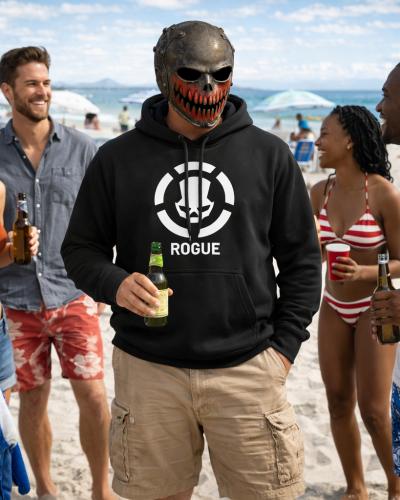Division2 Hoodie Dark – White Rogue Skull with White Target