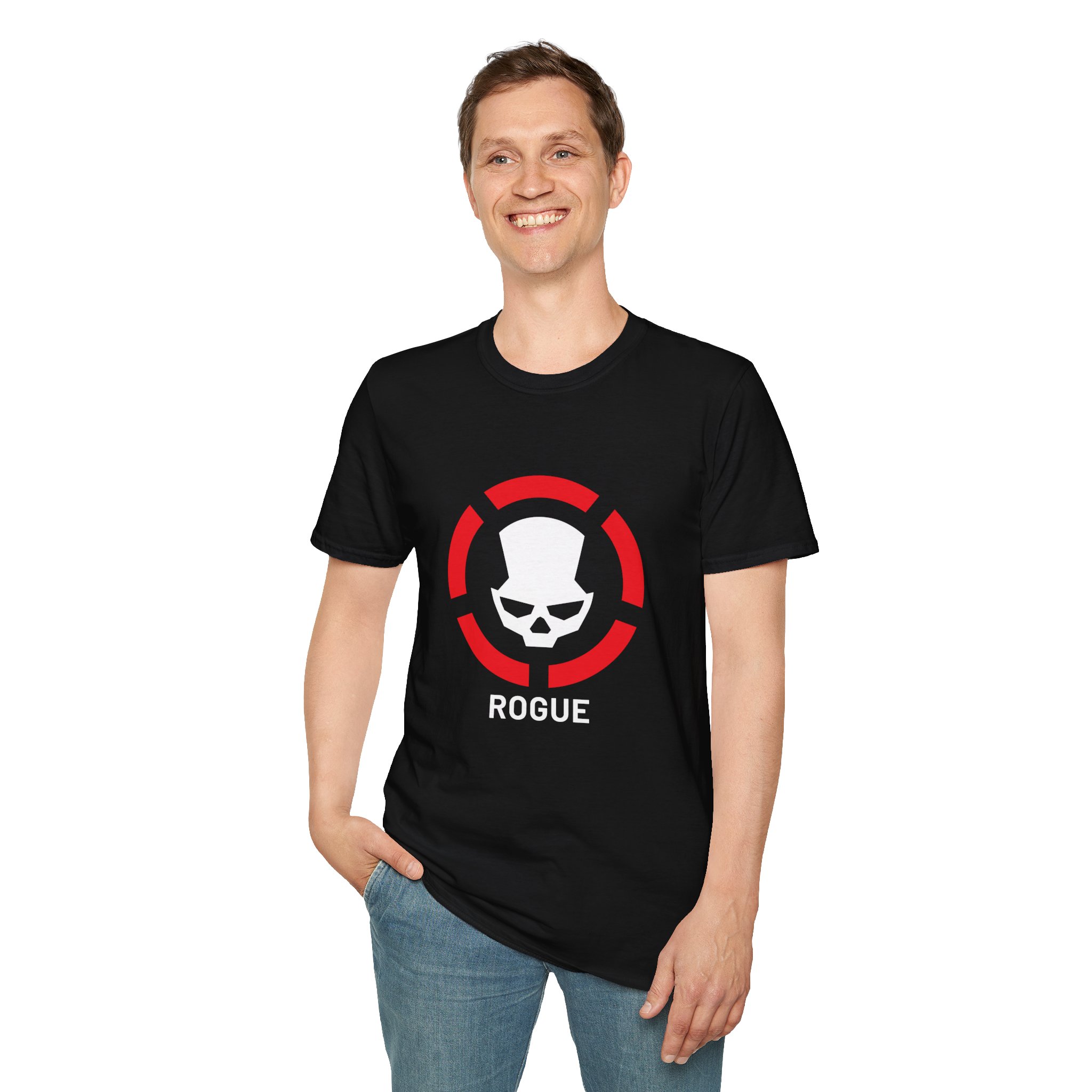 Division2 T-Shirt Dark – White Rogue Skull with Red Target