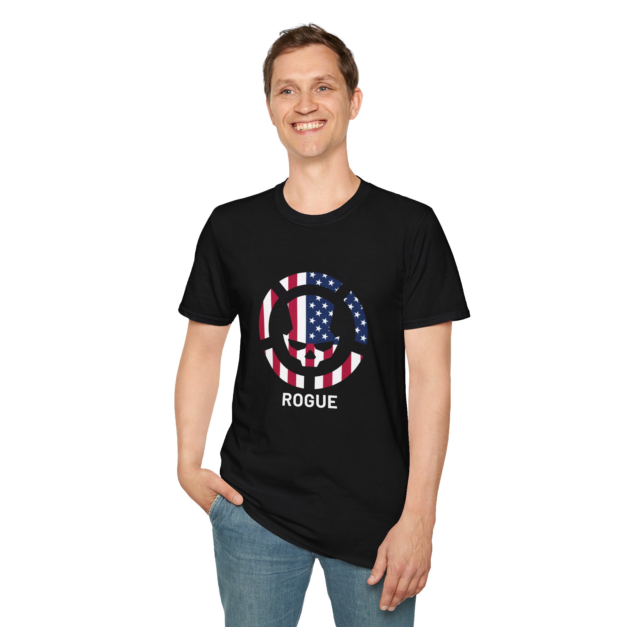 Division2 T-Shirt Dark – US Flag Rogue Skull with US Flag Target