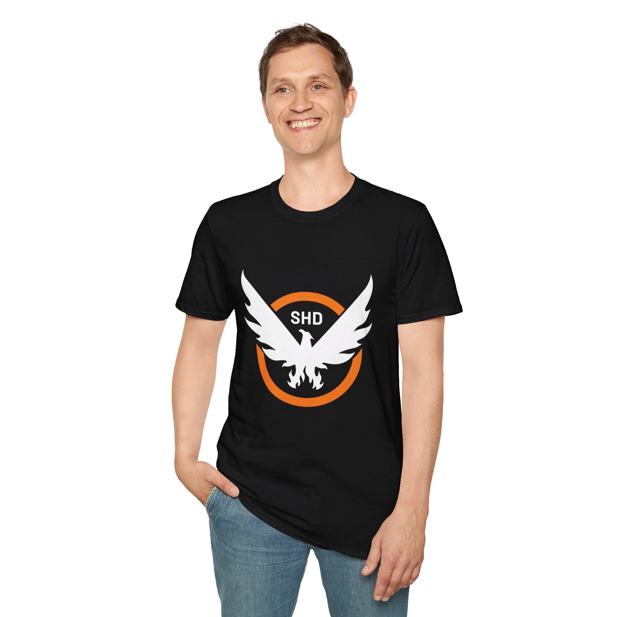 Division2 T-Shirt Dark – SHD Emblem White and Orange